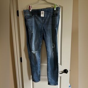 New Torrid Lean Jean distressed, medium wash.